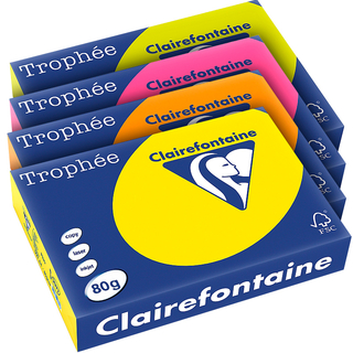 Clairefontaine Trophe Color, DIN A4, 80 g/m, Neonfarben